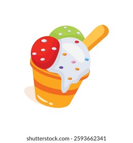 Here is a well designed 3d style icon of ice cream cup