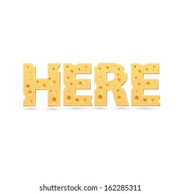 Here word of cheese. Vector word template