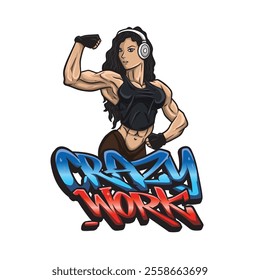 Here it is Workout Woman Anime Logo for your mascot, tshirt and logo business. This cartoon logo explain about healthy, and someone who love or like to workout gym