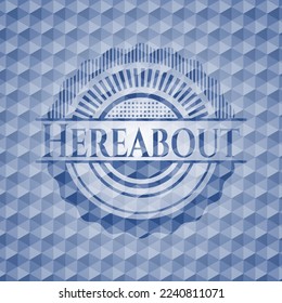 Hier sehen Sie ein blaues Hexagon-Emblem. Vektorgrafik. Detaillierte Angaben. 
