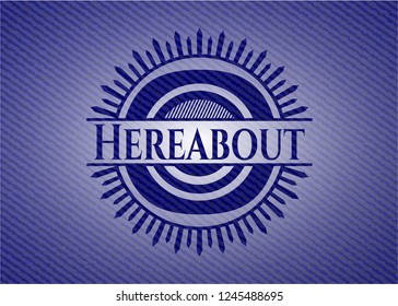 Hereabout emblem with denim texture