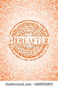 Hereafter abstract orange mosaic emblem