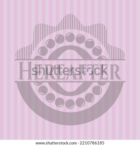 Hereafter pink icon or emblem. Flat design. 