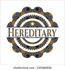 Hereditary arabesque style badge. arabic decoration.