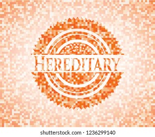 Hereditary orange mosaic emblem with background