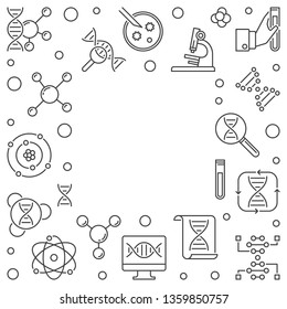 Heredity concept square minimal frame in thin line style. Vector illustration