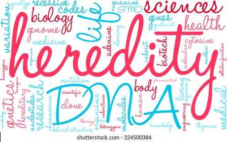 Heredity word cloud on a white background. 