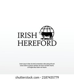 hereford bull cattle logo design idea