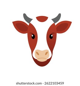 Cabeça de gado Hereford Vetor sobre fundo branco