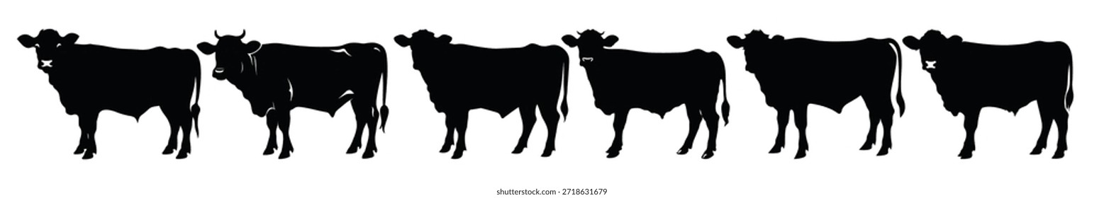 boi hereford silhueta bundle vaca hereford preto