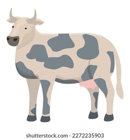 Hereford cow icon cartoon vector. Cattle farm. Dairy animal