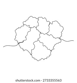 Herefordshire county map outline. Vector silhouette of UK administrative region. Isolated on white background.