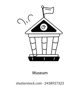 Here's a doodle icon of a museum 