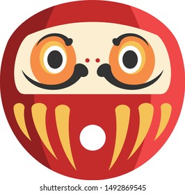 Here's an editable red daruma doll for your brochure, poster, or any designs