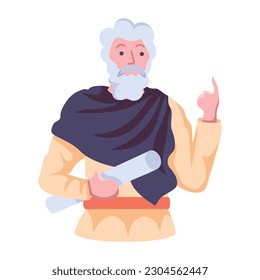 Heres a flat style illustration of greek scholar 