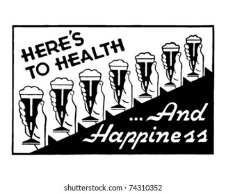 Here's To Health 2 - Retro Ad Art Banner