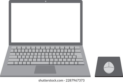 Here's an illustration of a laptop and a mouse