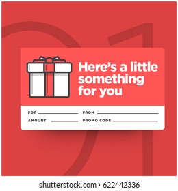 Here's A Little Something For You Gift Card UI Design With Promo Code