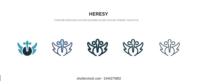 heresy icon in different style vector illustration. two colored and black heresy vector icons designed in filled, outline, line and stroke style can be used for web, mobile, ui