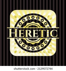 Heretic golden emblem. Vector Illustration. Detailed. 