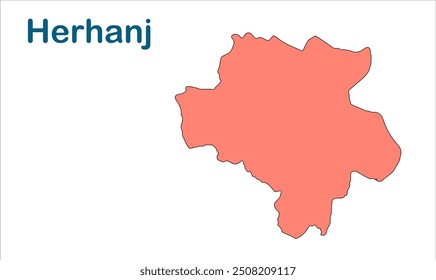 Mapa da subdivisão de Herhanj, Distrito de Latehar, Estado de Jharkhand, República da Índia, Governo de Jharkhand, Território indiano, Índia Oriental, política, aldeia, turismo