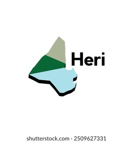Heri City Map Design de ilustração, World Map International vetor template colorido estilo gráfico