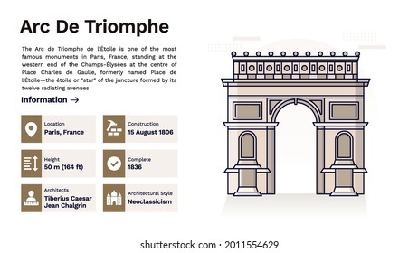 The Heritage of Arc De Triomphe Monumental Design-Vector Illustration