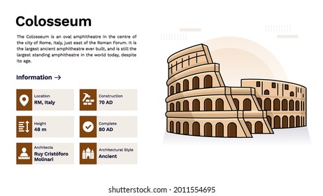 The Heritage of The Colosseum of Rome Kingstown Monumental -Vector Illustration