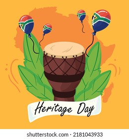 heritage day cartel with african drum