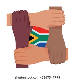 heritage day flag and hands isolated icon