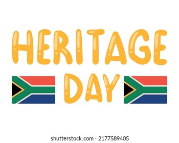 heritage day lettering and flags card