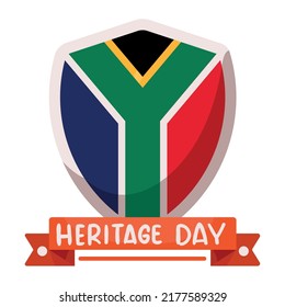 heritage day lettering and shield postcard