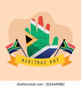 heritage day postcard with hand painted