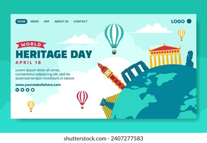 Heritage Day Social Media Landing Page Cartoon Hand Drawn Templates Background Illustration