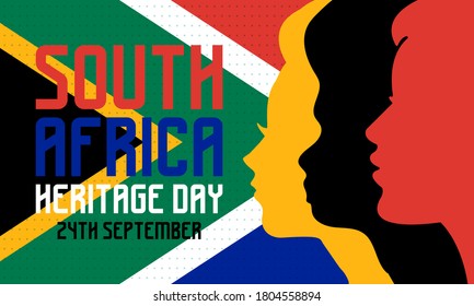 Heritage Day in South Africa. Public holiday celebrated on 24 September. On this day, South Africans are encouraged to celebrate their culture and the diversity of their beliefs and traditions. Vector