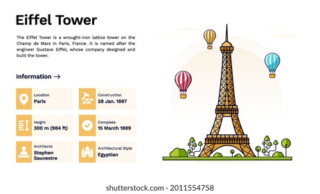 The Heritage of Eiffel Tower Monumental Design-Vector Illustration