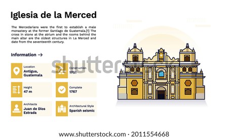 The Heritage of Iglesia de la Merced Monumental Design-Vector Illustration