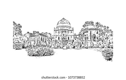 Vektor Stok Roma Sketch Hand Drawn Isolated Vector (Tanpa Ro