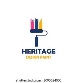 Heritage Logo Design Simple Templates Wall Brush