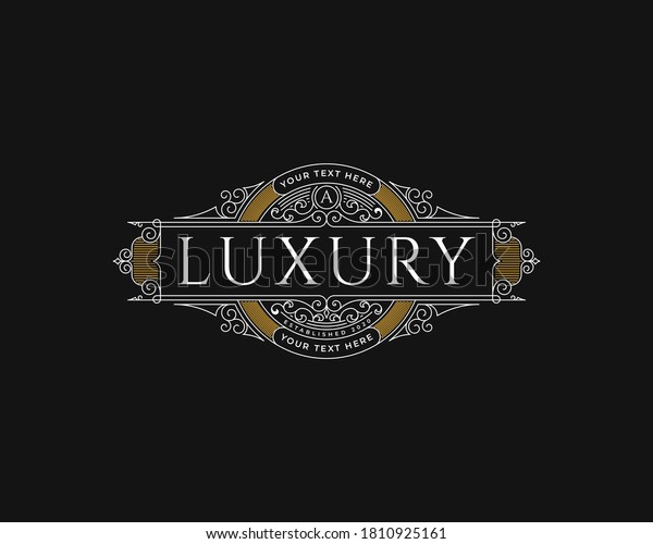 heritage\
luxury vintage logo design with decorative\
frame