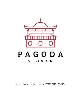 heritage of pagoda logo from japan and chinese vector design .