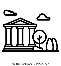 Ilustración vectorial de la línea de iconos de Heritage Park