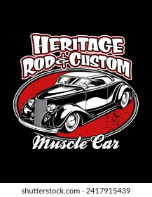 Heritage Rod Custom Vector Illustration