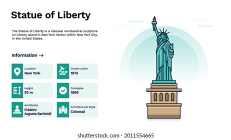 The Heritage of The Statue of Liberty Monumental Design-Vector Illustration