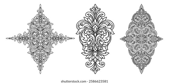 Heritage Tapestry in flat vector and silhouette with white background 