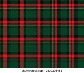 Heritage tartan plaid pattern background, deep red green scottish check seamless pattern for christmas apparel, gift wrap and holiday clothing