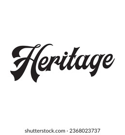 heritage text on white background.