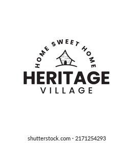 heritage village logo. logo with vintage feel for housing