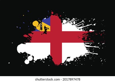 Herm Flag With Grunge Effect Design. It will be used t-shirt graphics, print, poster and Background.
