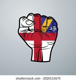 Bandera de Hierro con diseño manual aislado en fondo blanco. Ilustración del vector
